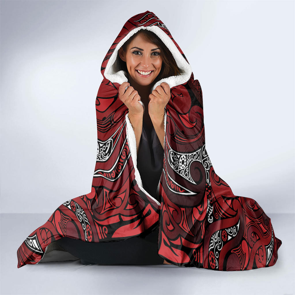 Aotearoa Iwi Te Arawa Hooded Blanket Maori Wharenui House Tribal Pattern