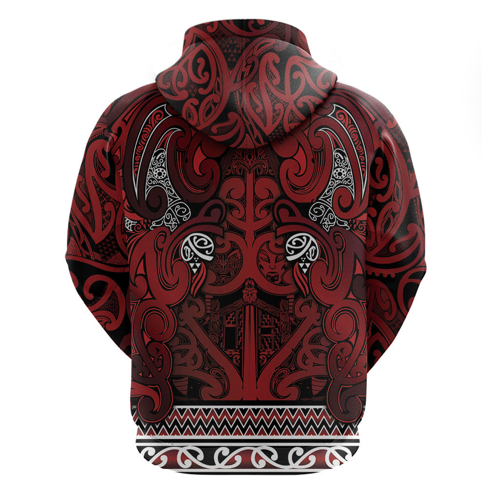 Aotearoa Iwi Te Arawa Hoodie Maori Wharenui House Tribal Pattern