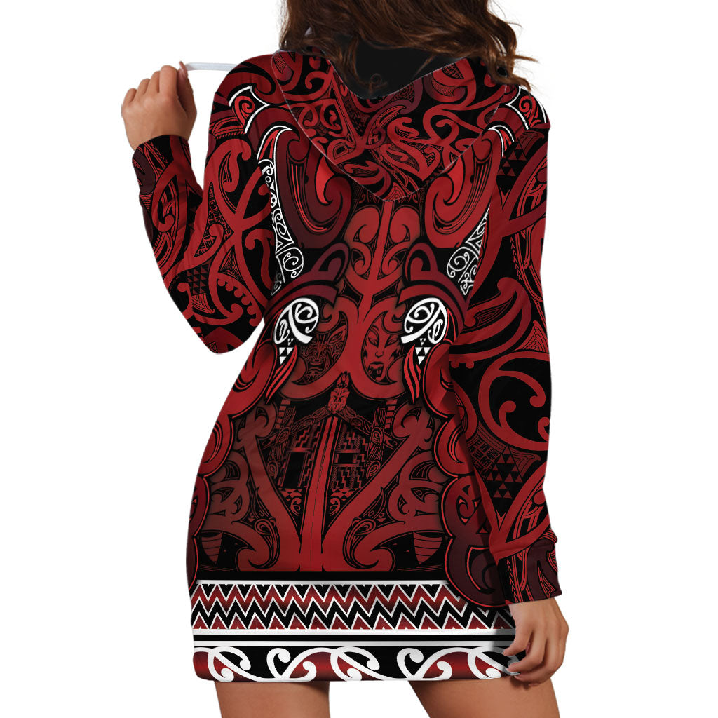 Aotearoa Iwi Te Arawa Hoodie Dress Maori Wharenui House Tribal Pattern