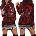 Aotearoa Iwi Te Arawa Hoodie Dress Maori Wharenui House Tribal Pattern