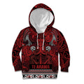 Aotearoa Iwi Te Arawa Kid Hoodie Maori Wharenui House Tribal Pattern
