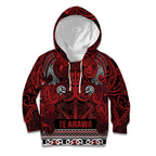 Aotearoa Iwi Te Arawa Kid Hoodie Maori Wharenui House Tribal Pattern