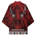 Aotearoa Iwi Te Arawa Kimono Maori Wharenui House Tribal Pattern