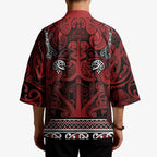 Aotearoa Iwi Te Arawa Kimono Maori Wharenui House Tribal Pattern