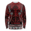 Aotearoa Iwi Te Arawa Long Sleeve Shirt Maori Wharenui House Tribal Pattern