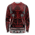Aotearoa Iwi Te Arawa Long Sleeve Shirt Maori Wharenui House Tribal Pattern