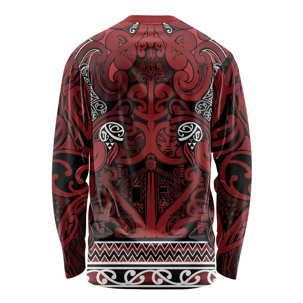 Aotearoa Iwi Te Arawa Long Sleeve Shirt Maori Wharenui House Tribal Pattern