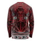 Aotearoa Iwi Te Arawa Long Sleeve Shirt Maori Wharenui House Tribal Pattern