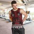 Aotearoa Iwi Te Arawa Men Tank Top Maori Wharenui House Tribal Pattern