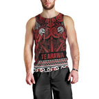Aotearoa Iwi Te Arawa Men Tank Top Maori Wharenui House Tribal Pattern