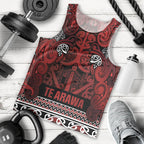 Aotearoa Iwi Te Arawa Men Tank Top Maori Wharenui House Tribal Pattern