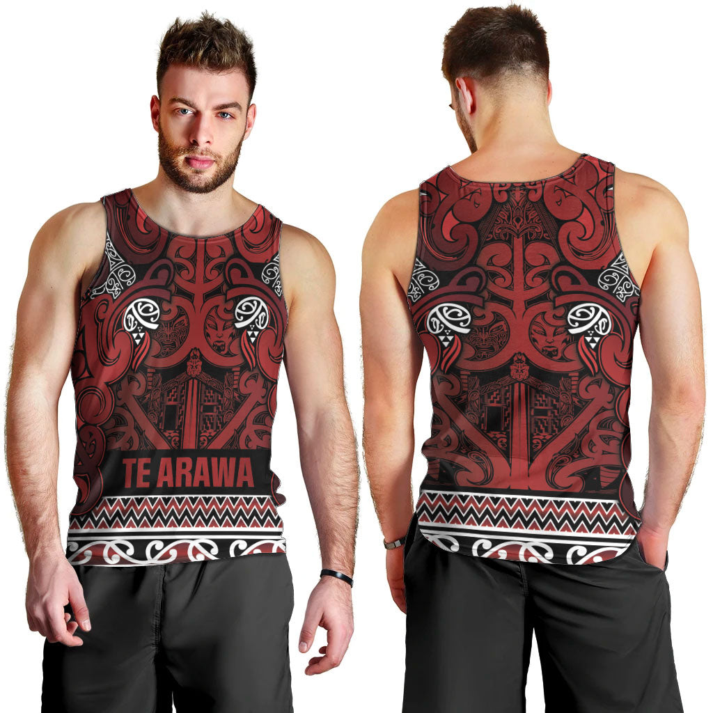 Aotearoa Iwi Te Arawa Men Tank Top Maori Wharenui House Tribal Pattern