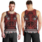 Aotearoa Iwi Te Arawa Men Tank Top Maori Wharenui House Tribal Pattern