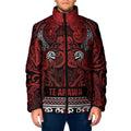 Aotearoa Iwi Te Arawa Padded Jacket Maori Wharenui House Tribal Pattern