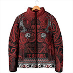 Aotearoa Iwi Te Arawa Padded Jacket Maori Wharenui House Tribal Pattern