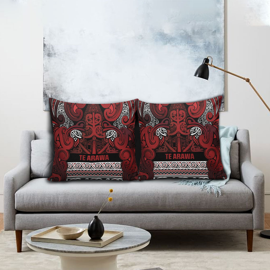 Aotearoa Iwi Te Arawa Pillow Cover Maori Wharenui House Tribal Pattern