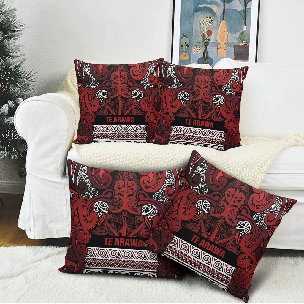 Aotearoa Iwi Te Arawa Pillow Cover Maori Wharenui House Tribal Pattern