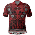 Aotearoa Iwi Te Arawa Polo Shirt Maori Wharenui House Tribal Pattern