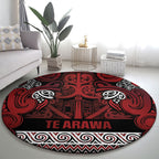 Aotearoa Iwi Te Arawa Round Carpet Maori Wharenui House Tribal Pattern