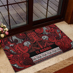 Aotearoa Iwi Te Arawa Rubber Doormat Maori Wharenui House Tribal Pattern