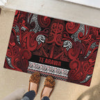 Aotearoa Iwi Te Arawa Rubber Doormat Maori Wharenui House Tribal Pattern