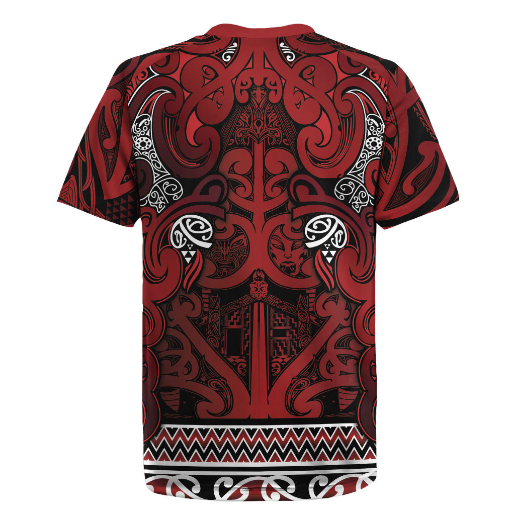 Aotearoa Iwi Te Arawa Rugby Jersey Maori Wharenui House Tribal Pattern
