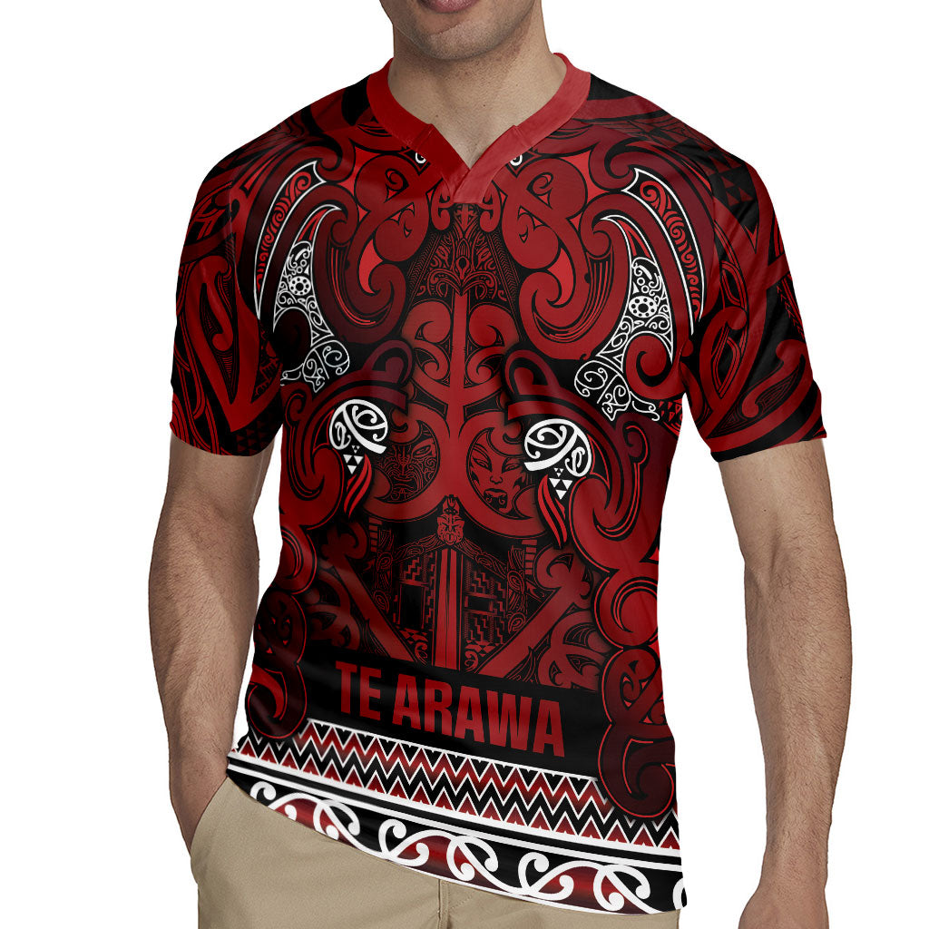 Aotearoa Iwi Te Arawa Rugby Jersey Maori Wharenui House Tribal Pattern