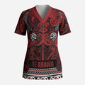 Aotearoa Iwi Te Arawa Scrub Top Maori Wharenui House Tribal Pattern