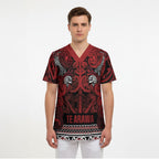 Aotearoa Iwi Te Arawa Scrub Top Maori Wharenui House Tribal Pattern