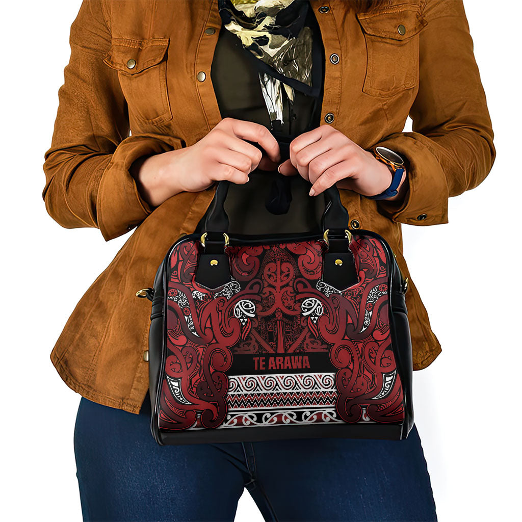 Aotearoa Iwi Te Arawa Shoulder Handbag Maori Wharenui House Tribal Pattern