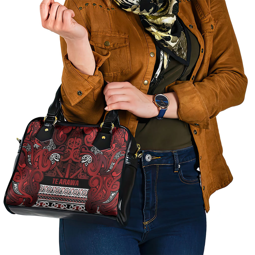 Aotearoa Iwi Te Arawa Shoulder Handbag Maori Wharenui House Tribal Pattern