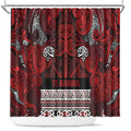 Aotearoa Iwi Te Arawa Shower Curtain Maori Wharenui House Tribal Pattern