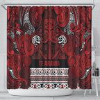 Aotearoa Iwi Te Arawa Shower Curtain Maori Wharenui House Tribal Pattern