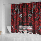 Aotearoa Iwi Te Arawa Shower Curtain Maori Wharenui House Tribal Pattern