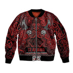 Aotearoa Iwi Te Arawa Sleeve Zip Bomber Jacket Maori Wharenui House Tribal Pattern