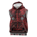 Aotearoa Iwi Te Arawa Sleeveless Hoodie Maori Wharenui House Tribal Pattern
