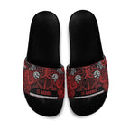 Aotearoa Iwi Te Arawa Slide Sandals Maori Wharenui House Tribal Pattern