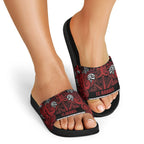 Aotearoa Iwi Te Arawa Slide Sandals Maori Wharenui House Tribal Pattern