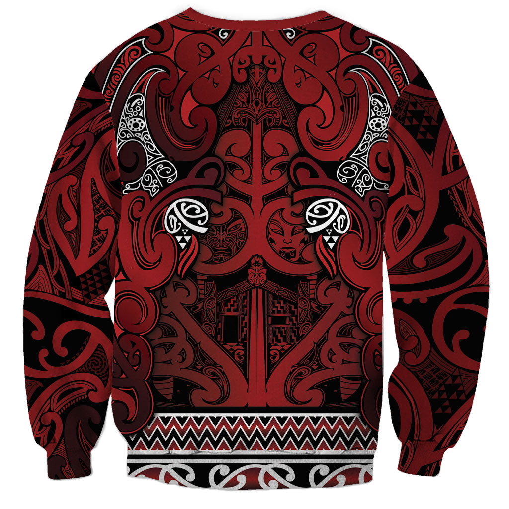 Aotearoa Iwi Te Arawa Sweatshirt Maori Wharenui House Tribal Pattern
