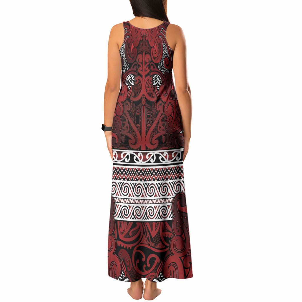 Aotearoa Iwi Te Arawa Tank Maxi Dress Maori Wharenui House Tribal Pattern
