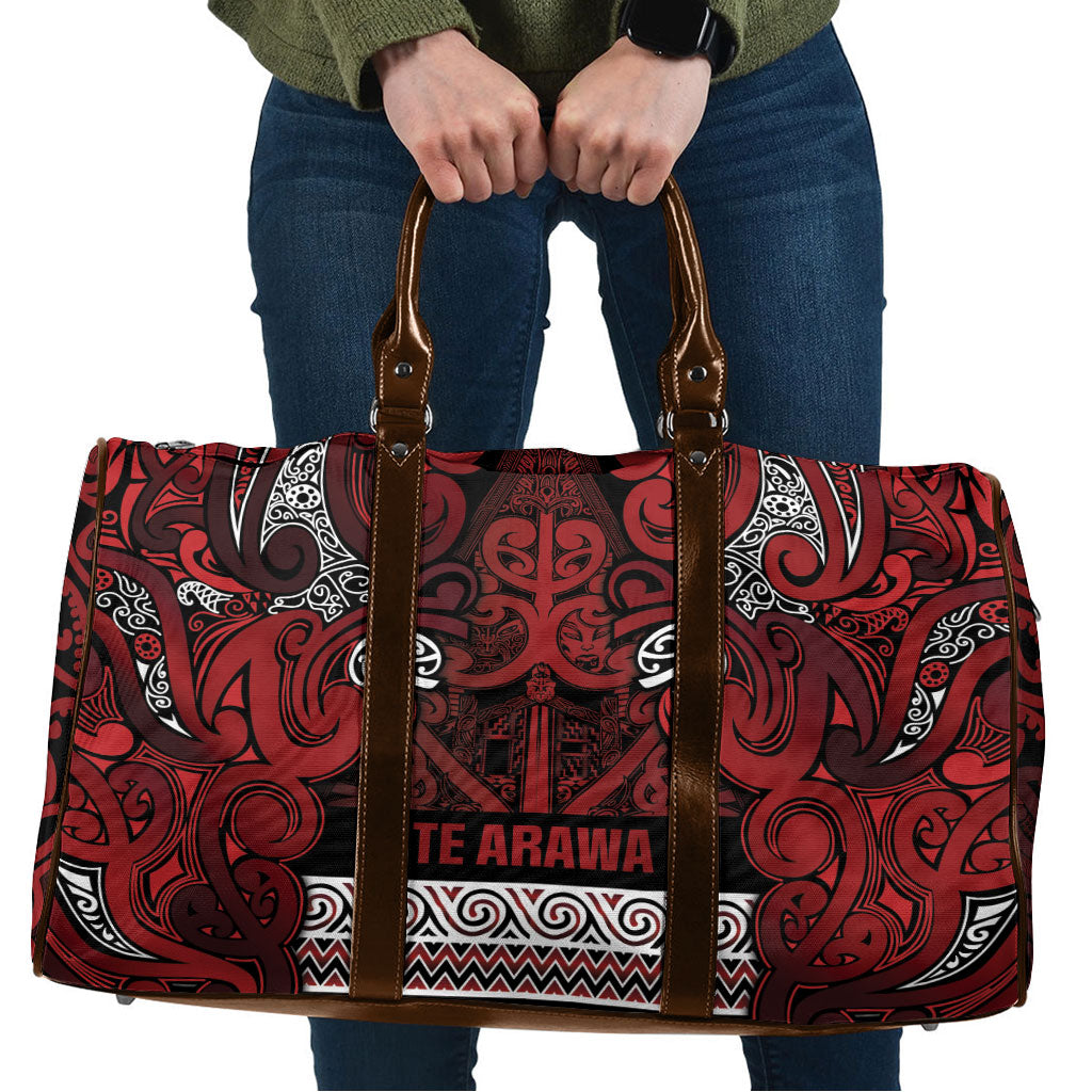 Aotearoa Iwi Te Arawa Travel Bag Maori Wharenui House Tribal Pattern