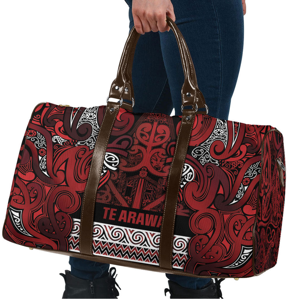Aotearoa Iwi Te Arawa Travel Bag Maori Wharenui House Tribal Pattern