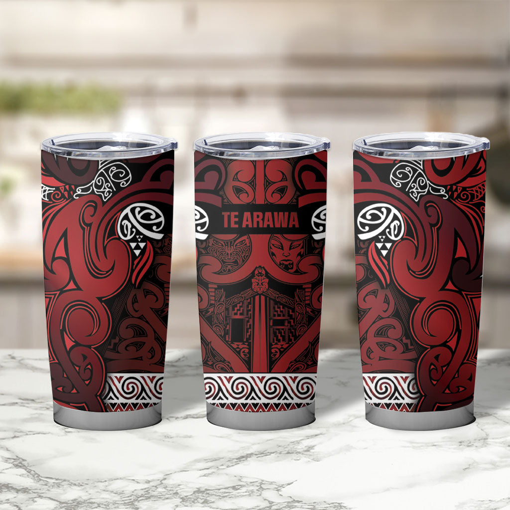 Aotearoa Iwi Te Arawa Tumbler Cup Maori Wharenui House Tribal Pattern