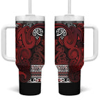 Aotearoa Iwi Te Arawa Tumbler With Handle Maori Wharenui House Tribal Pattern