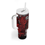 Aotearoa Iwi Te Arawa Tumbler With Handle Maori Wharenui House Tribal Pattern