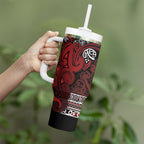 Aotearoa Iwi Te Arawa Tumbler With Handle Maori Wharenui House Tribal Pattern