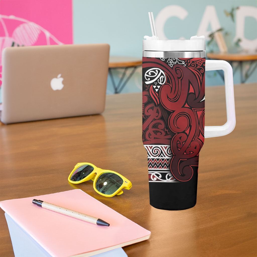 Aotearoa Iwi Te Arawa Tumbler With Handle Maori Wharenui House Tribal Pattern