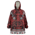 Aotearoa Iwi Te Arawa Wearable Blanket Hoodie Maori Wharenui House Tribal Pattern