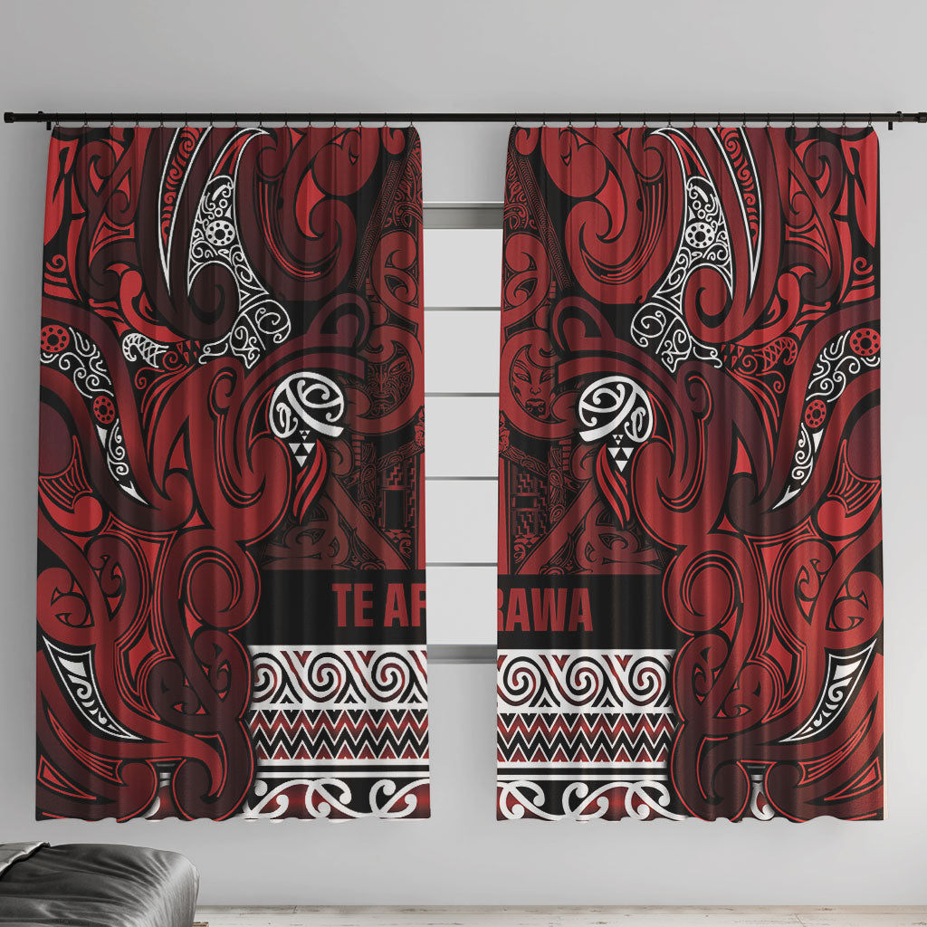Aotearoa Iwi Te Arawa Window Curtain Maori Wharenui House Tribal Pattern