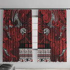 Aotearoa Iwi Te Arawa Window Curtain Maori Wharenui House Tribal Pattern